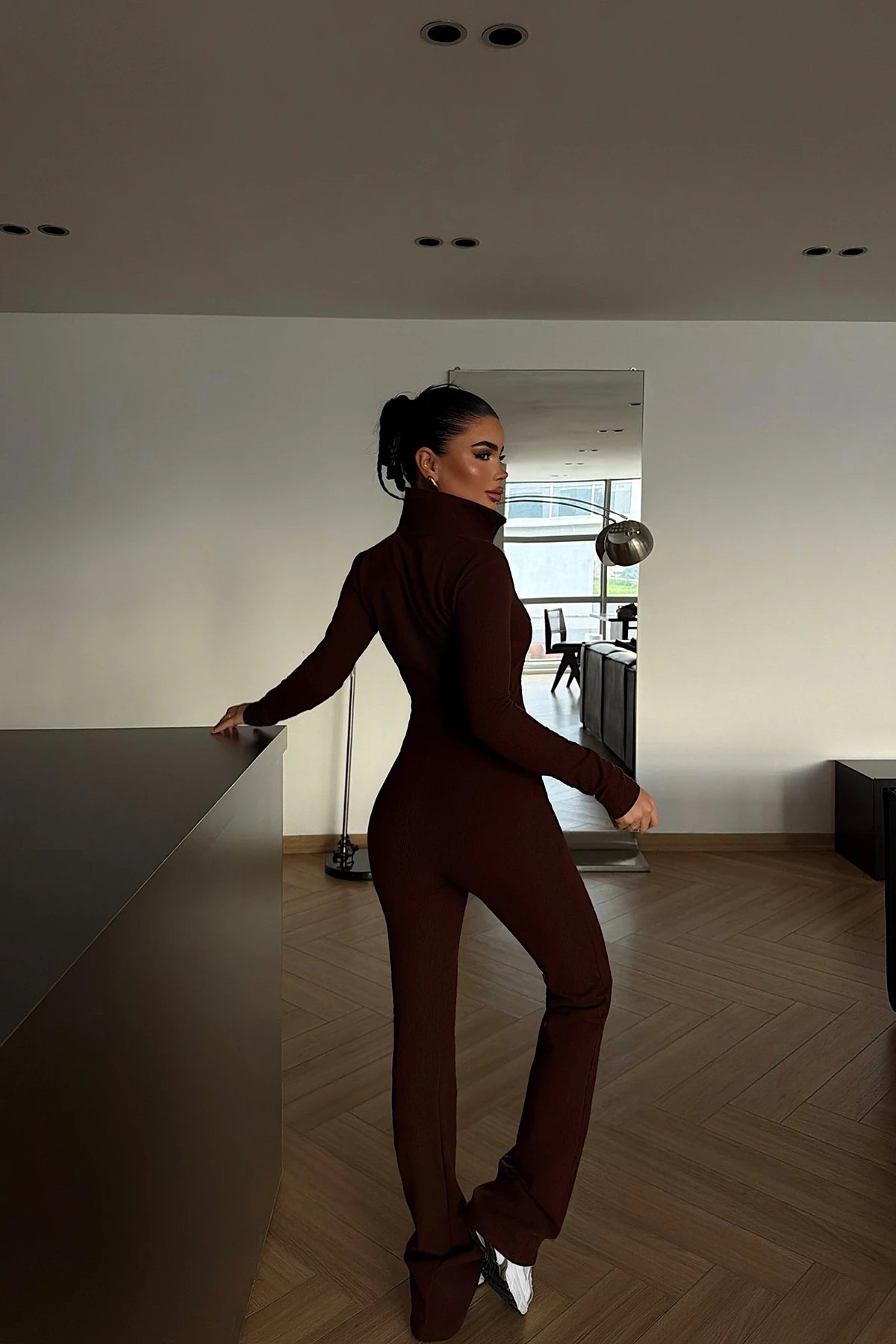 طقم جكيت مع بنطلون بني - KP1502