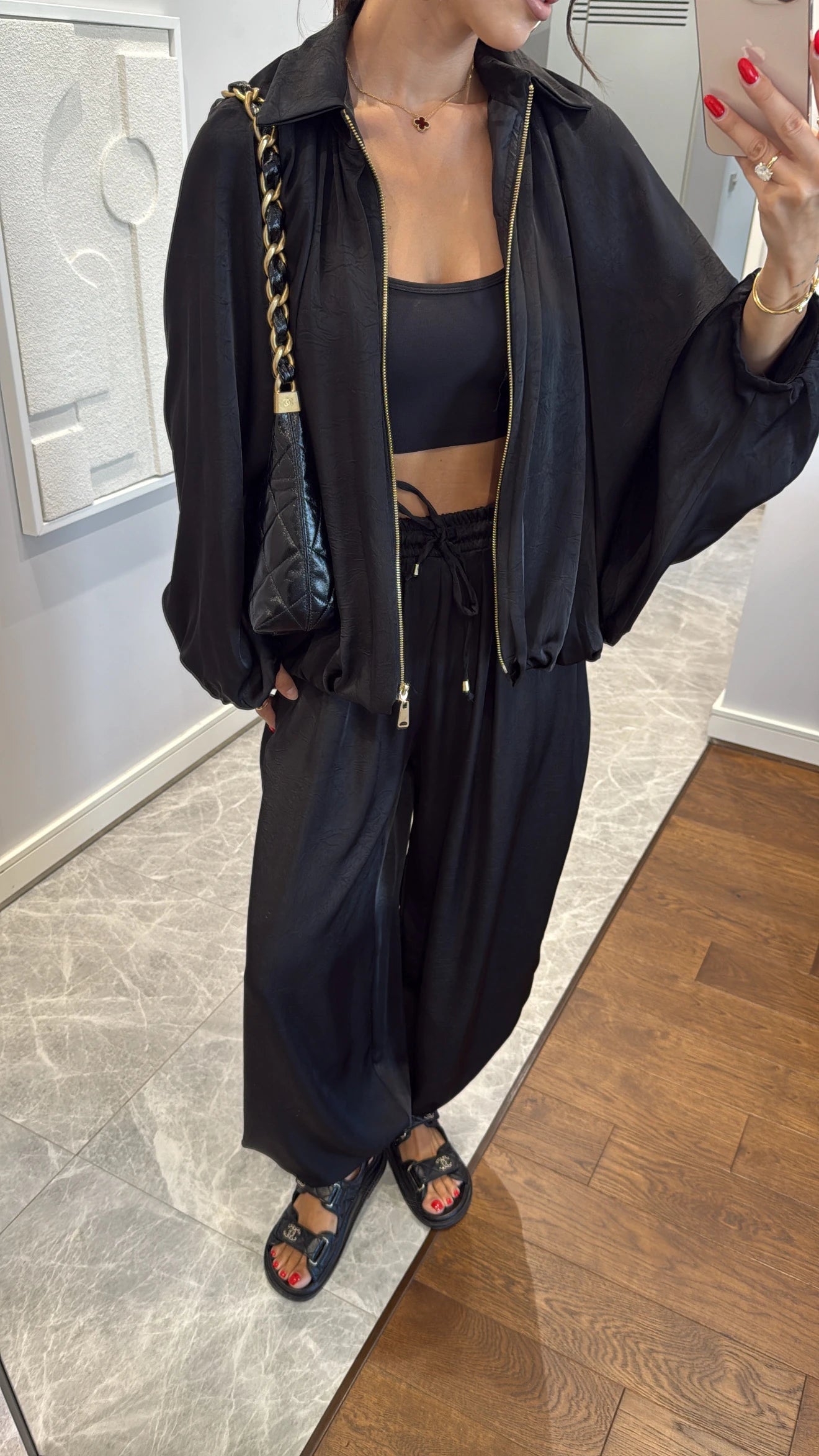 طقم اسود ستان جكيت مع بنطلون - KP1430