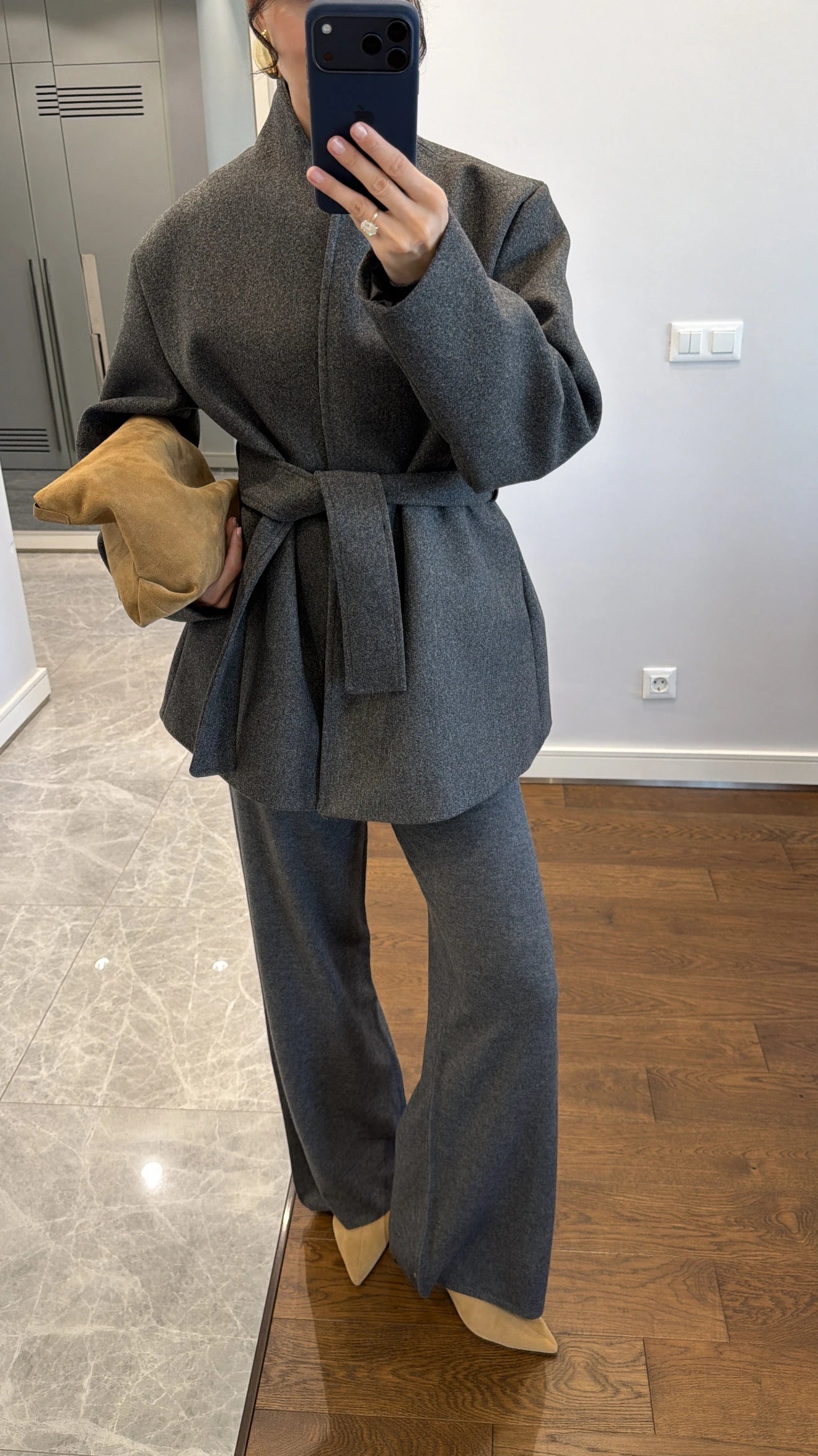 جكيت ربط رمادي - KP7092