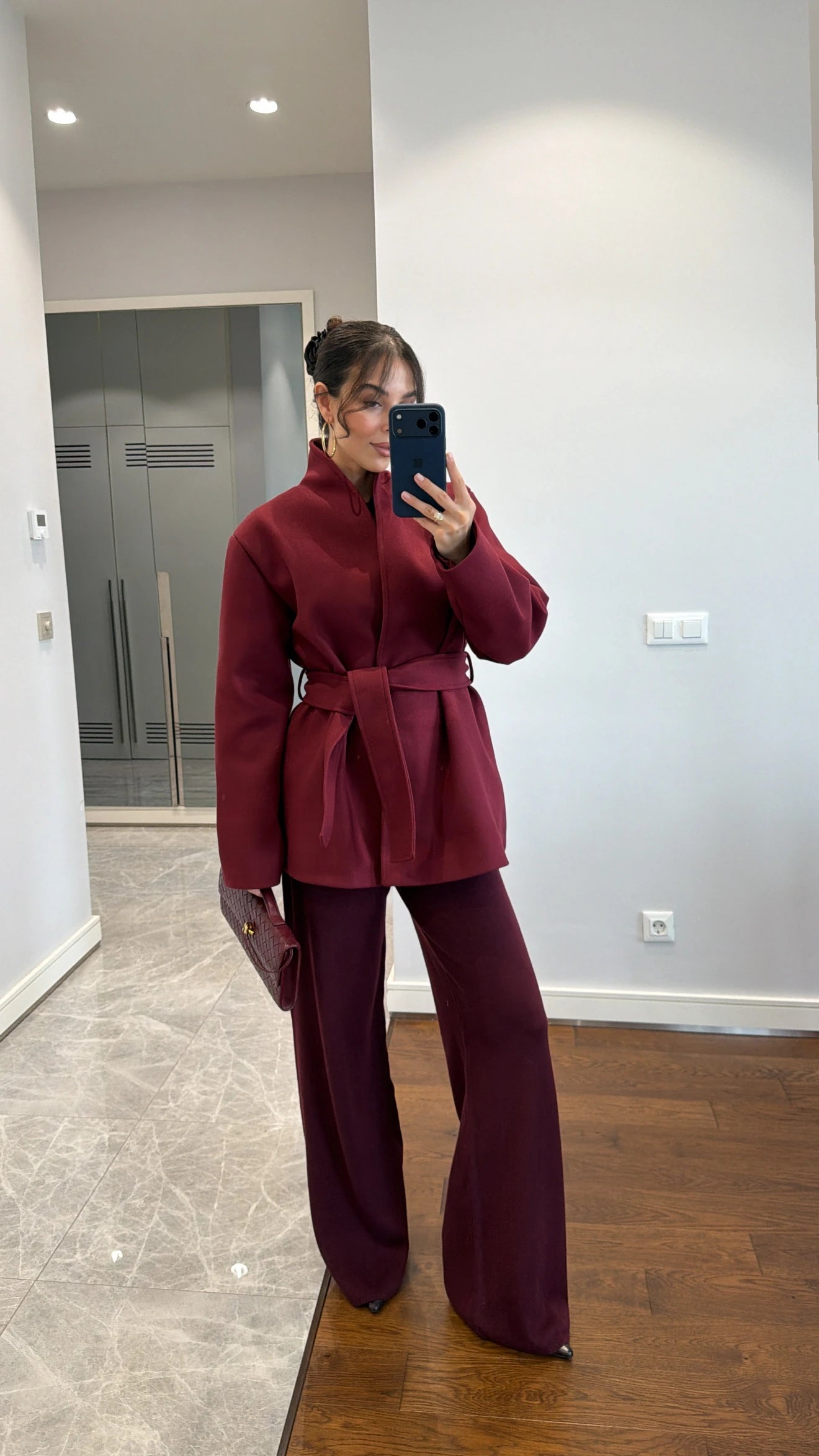 جكيت ربط خمري - KP7092