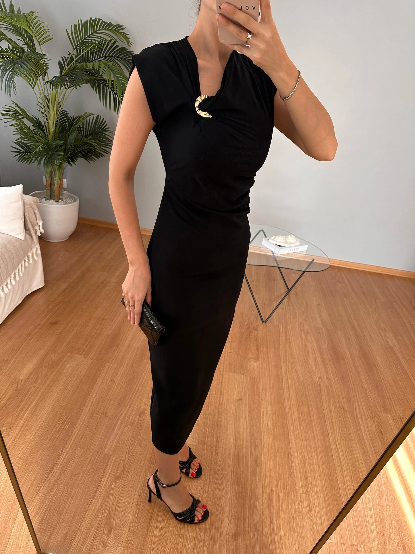 فستان لايكرا اسود - KP2229