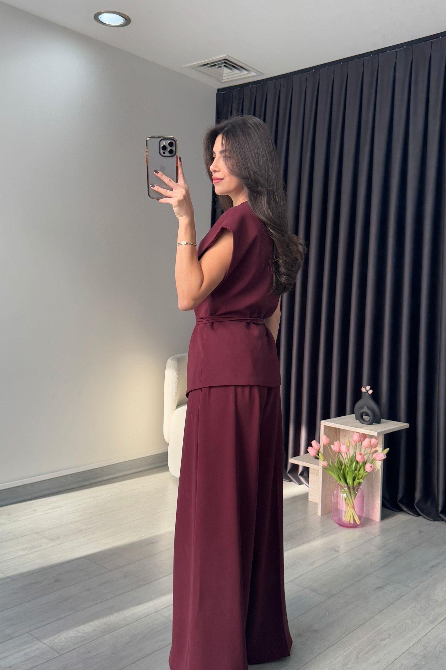 طقم كيمونو خمري - KP1190