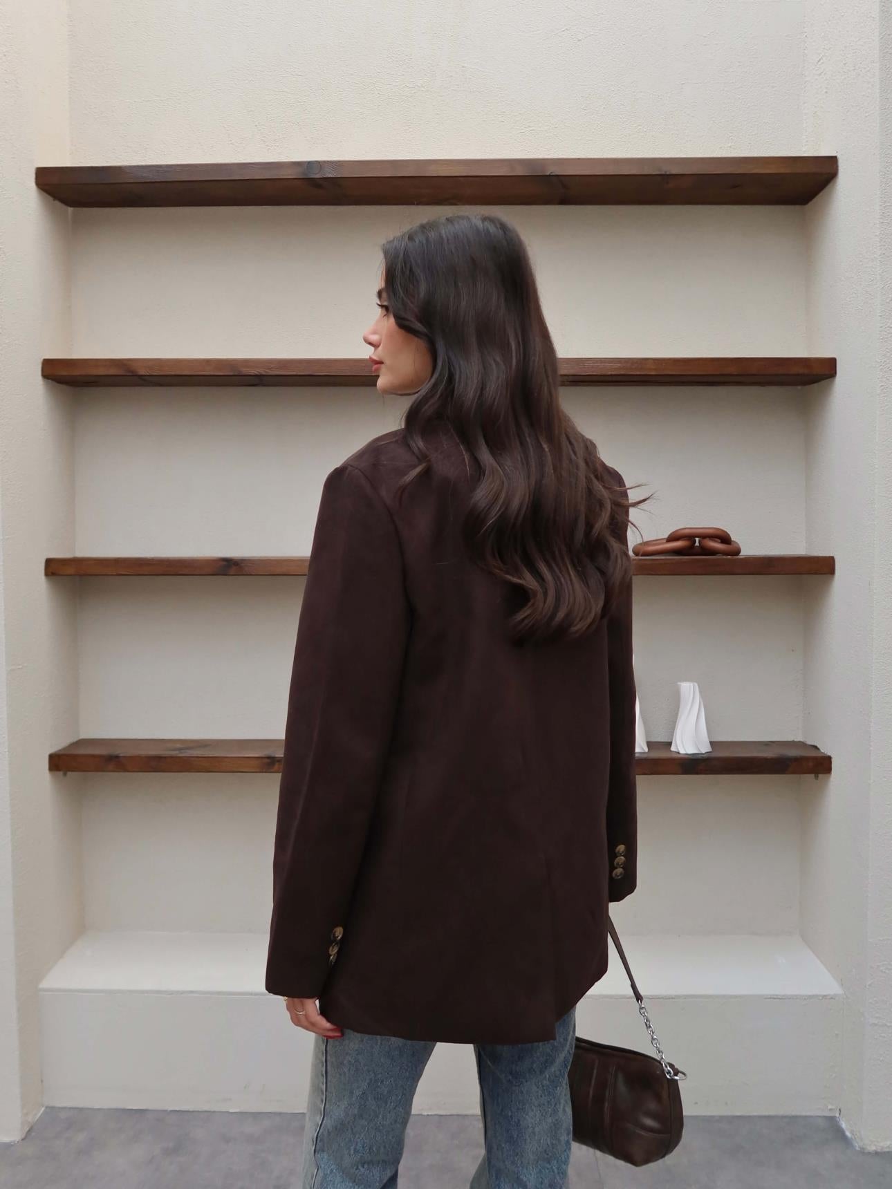 بليزر شموا بني غامق - KP7109