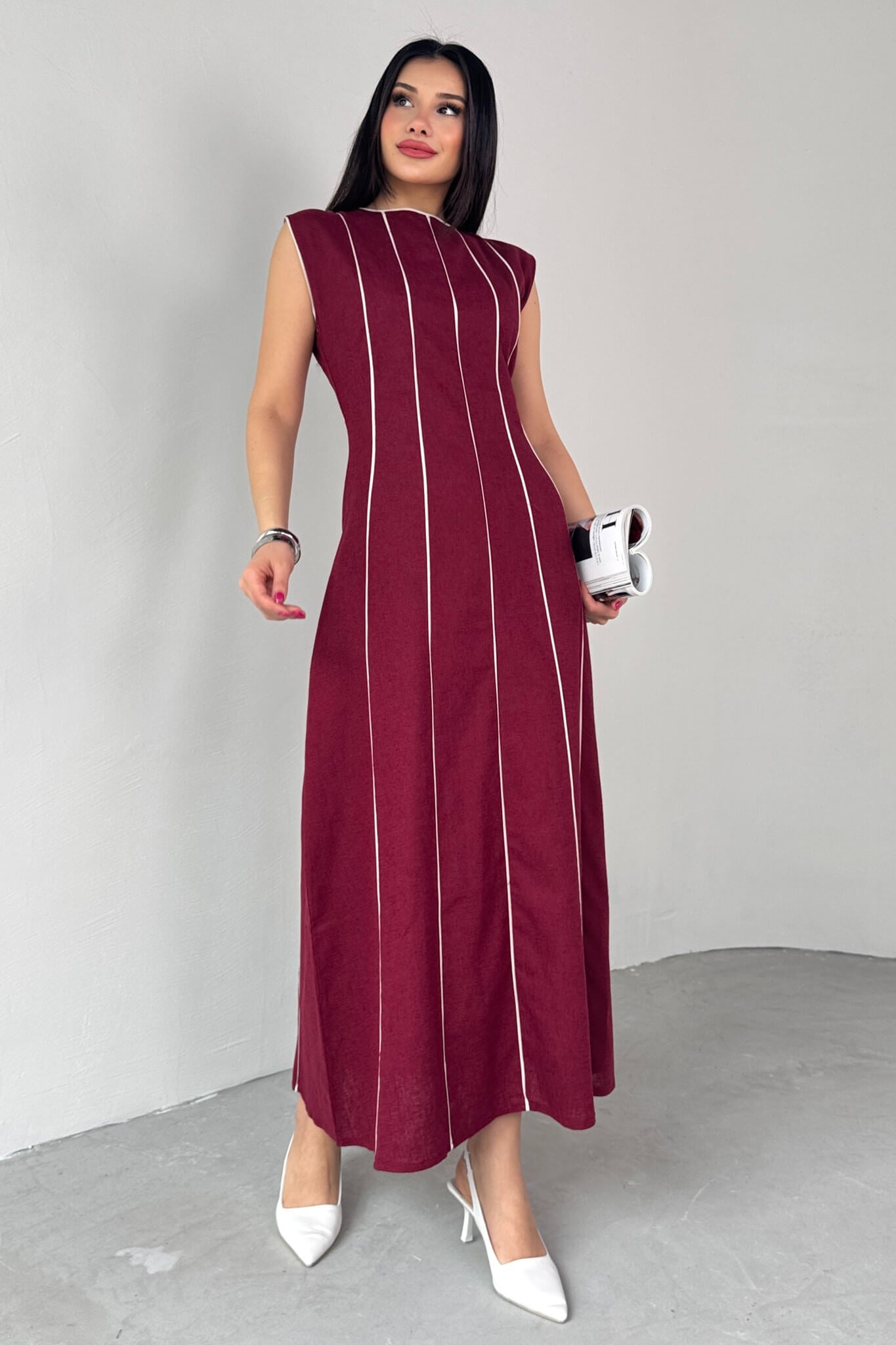 فستان خمري - KP2133