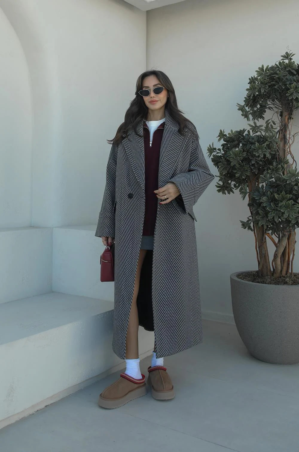 جكيت اسود ورمادي مخطط - KP7110