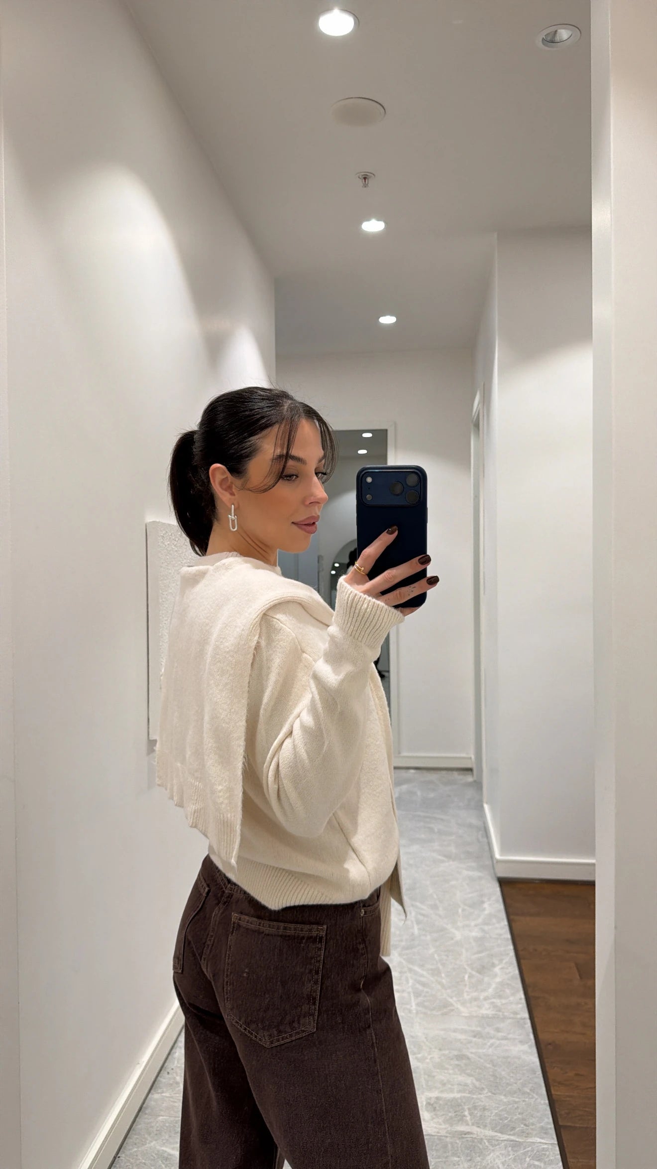 بلوزة مع شال بيج - KP4380