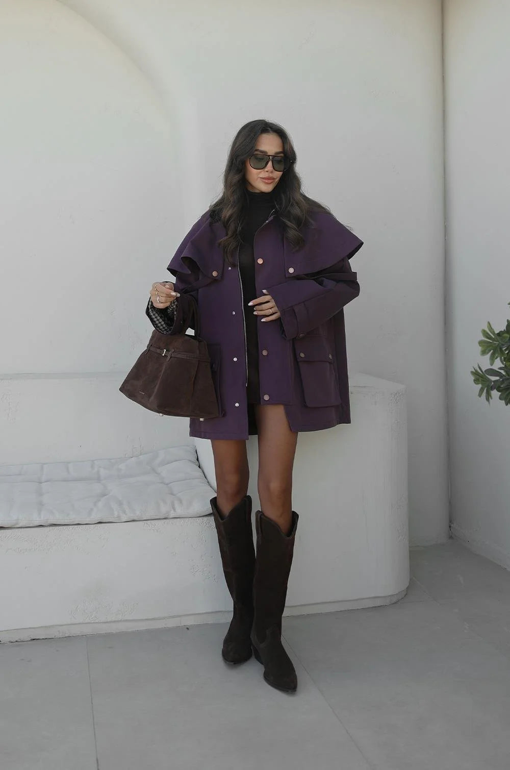 جكيت ترنش عنابي - KP7151