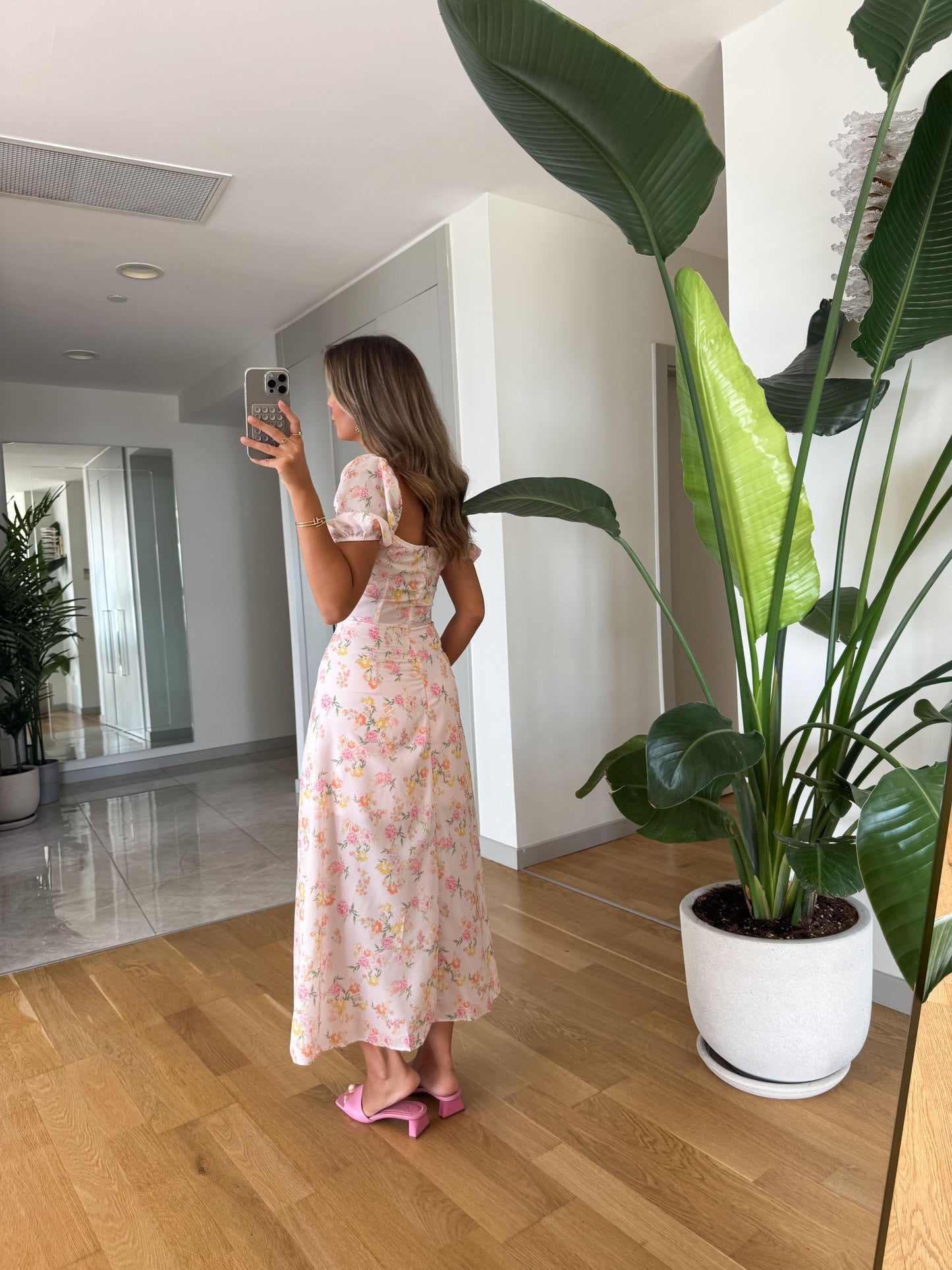 فستان زهري مورد - KP2209