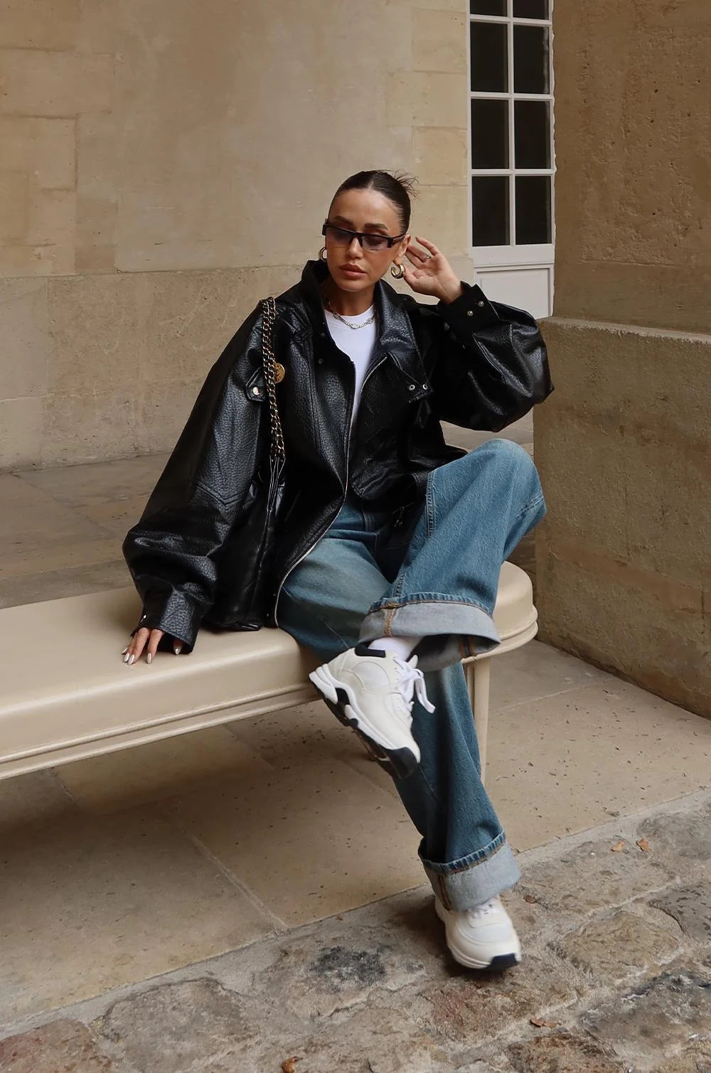 جكيت جلد اسود - KP7111