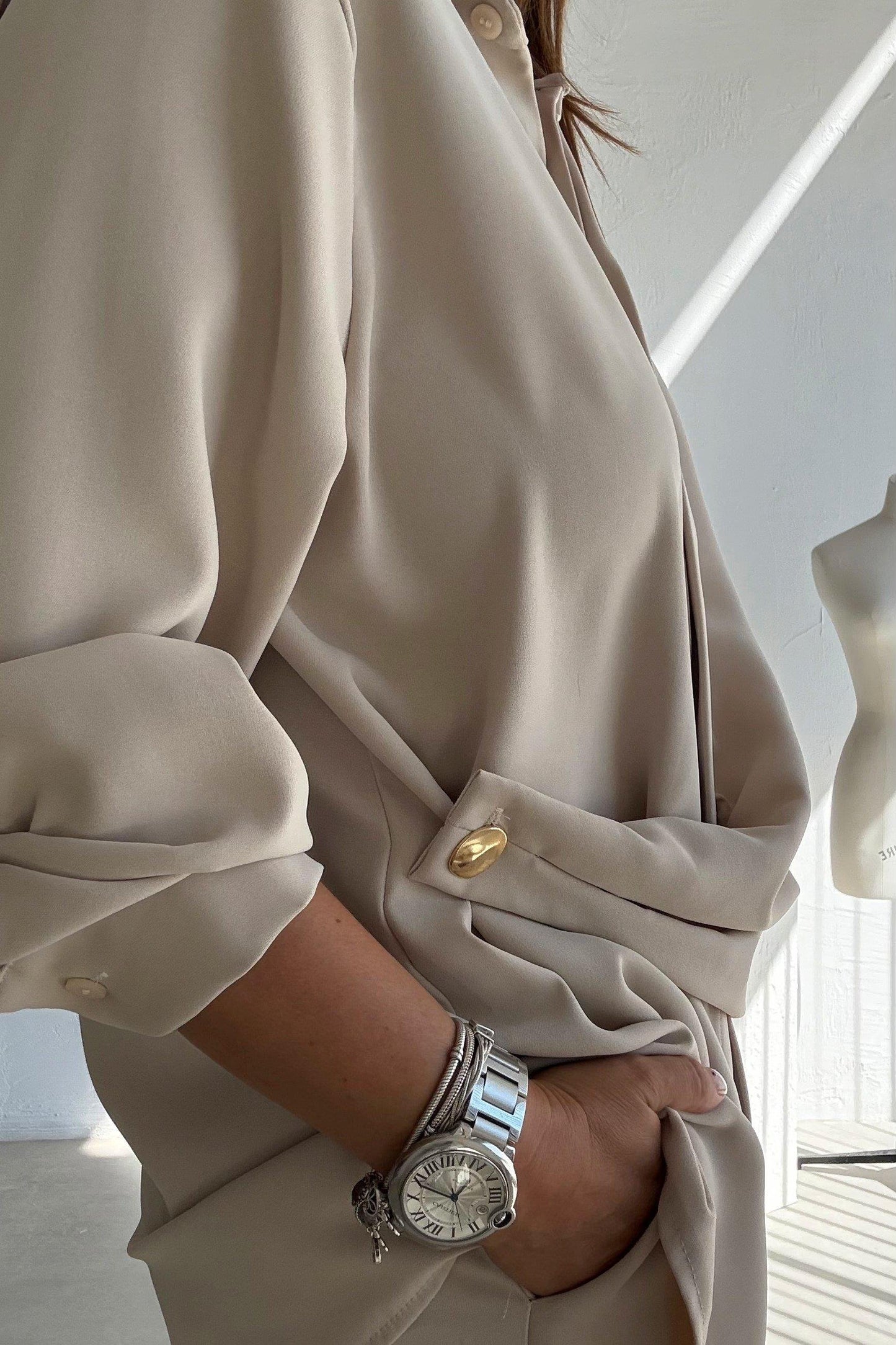 طقم قميص مع بنطلون بيج Zara - KP1392