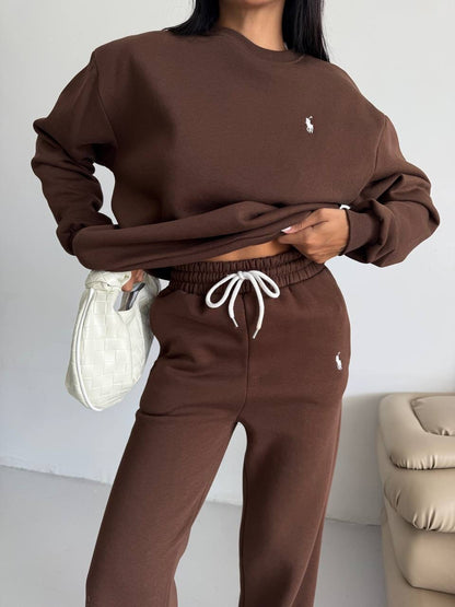 طقم بولو بني - KP1382