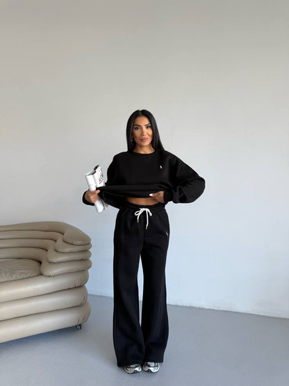 طقم بولو اسود - KP1382