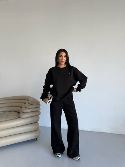 طقم بولو اسود - KP1382