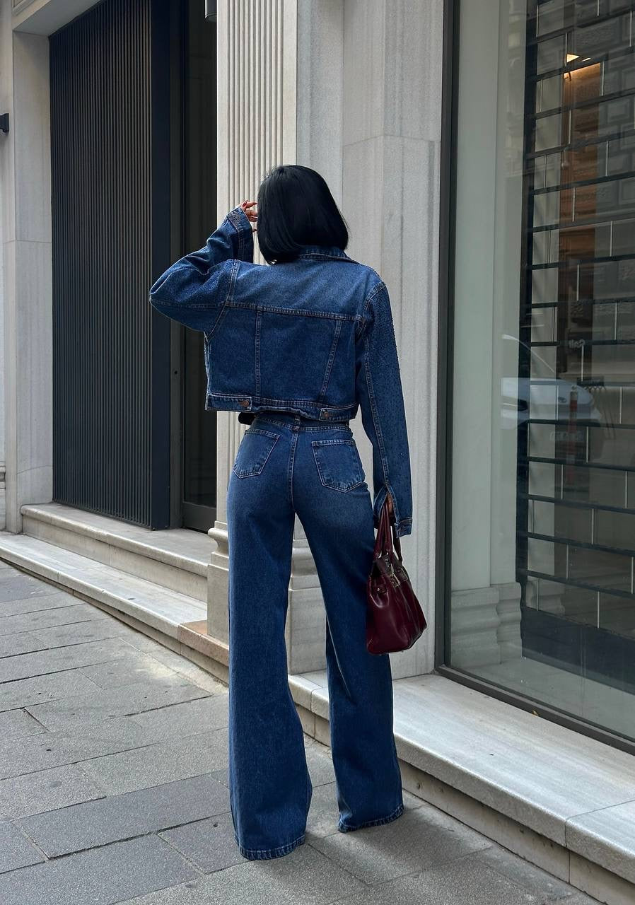 طقم جينز ستراس - KP1476