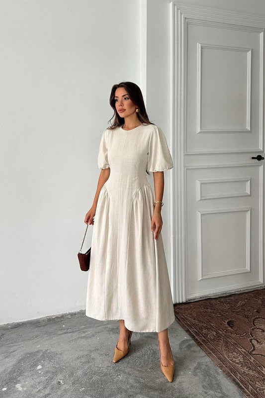 فستان ربط بيج - KP2155