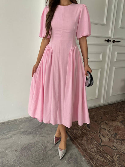 فستان ربط زهري - KP2155