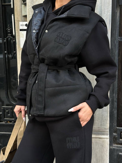 طقم 3 قطع اسود Mui mui - KP1475