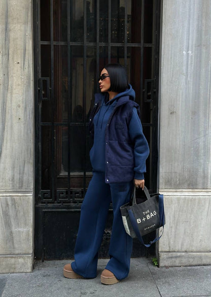 طقم 3 قطع كحلي Mui mui - KP1475