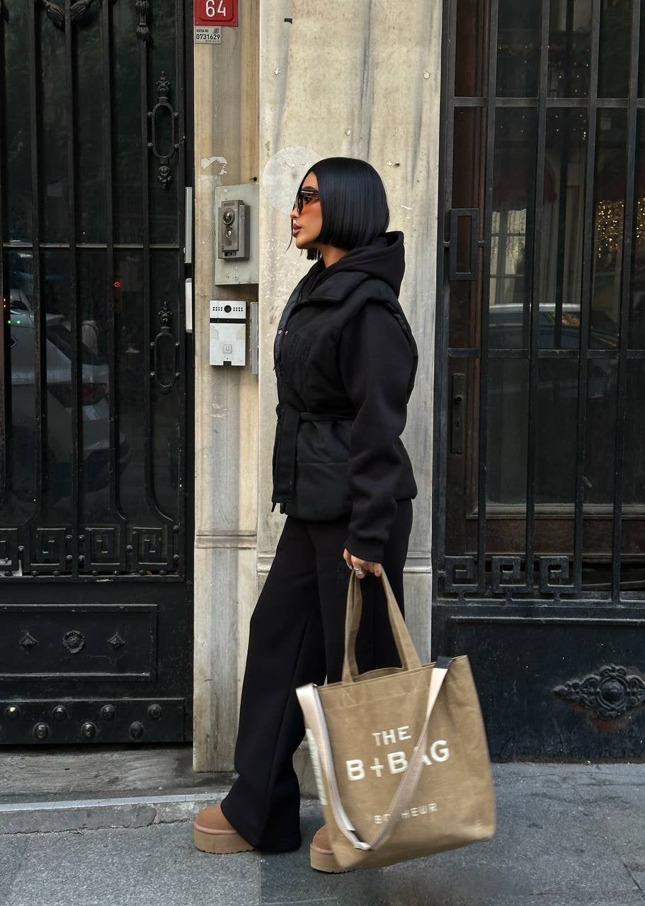 طقم 3 قطع اسود Mui mui - KP1475