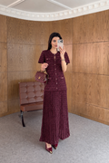فستان ساندرو واسع خمري - KP2273