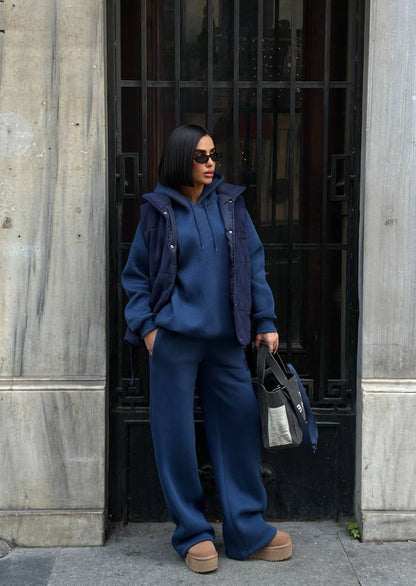 طقم 3 قطع كحلي Mui mui - KP1475