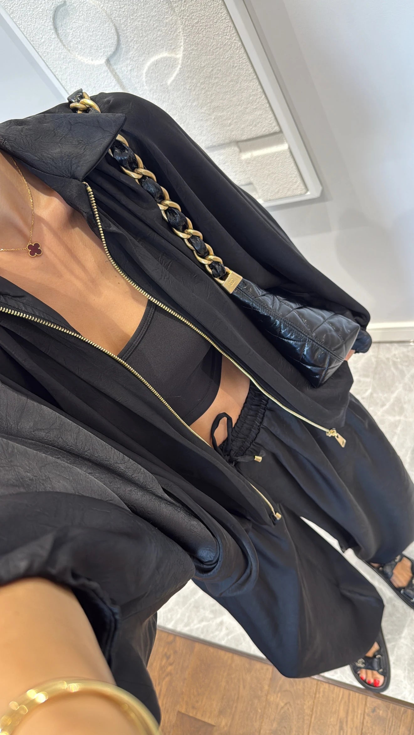 طقم اسود ستان جكيت مع بنطلون - KP1430