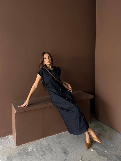 فستان جينز بأزرار - KP2198