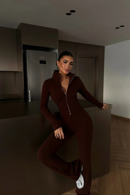 طقم جكيت مع بنطلون بني - KP1502