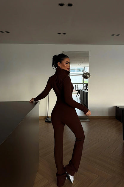 طقم جكيت مع بنطلون بني - KP1502