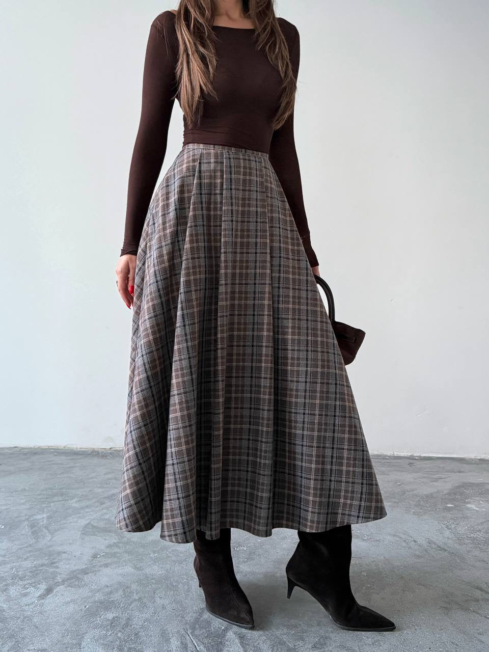 تنورة كاروهات ملونة - KP6021