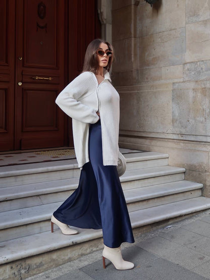 بلوزة بسحاب ابيض - KP4129