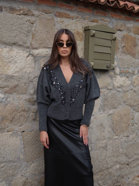 جرزة رمادي بخرز - KP4294