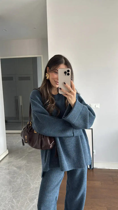 طقم يومي ازرق غامق - KP1393