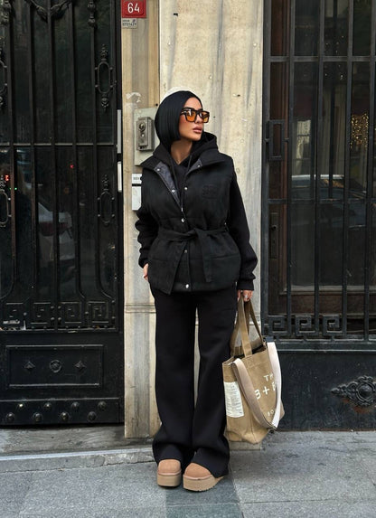 طقم 3 قطع اسود Mui mui - KP1475