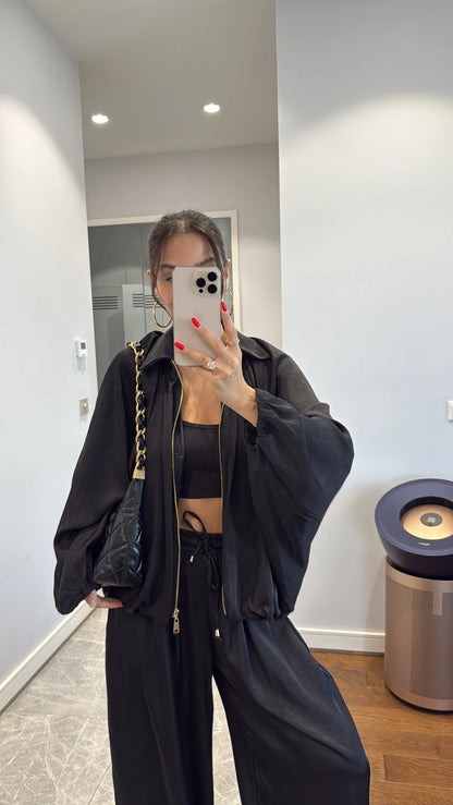 طقم اسود ستان جكيت مع بنطلون - KP1430