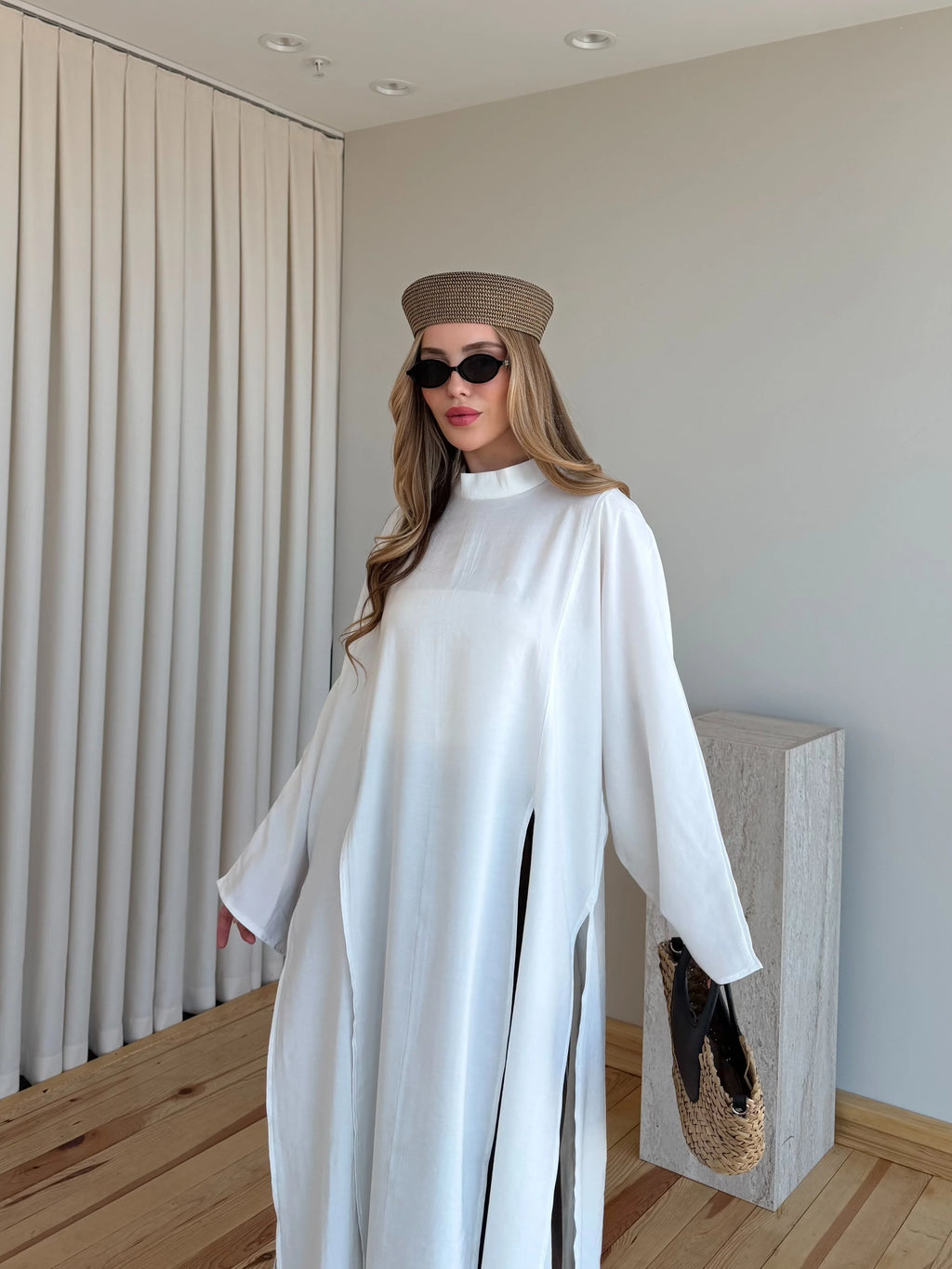 بلوزة طويلة ابيض - KP4517