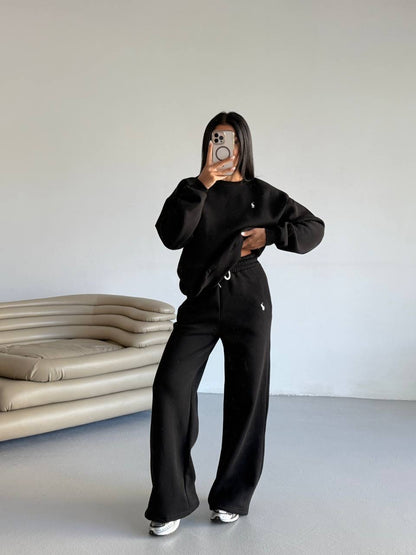 طقم بولو اسود - KP1382