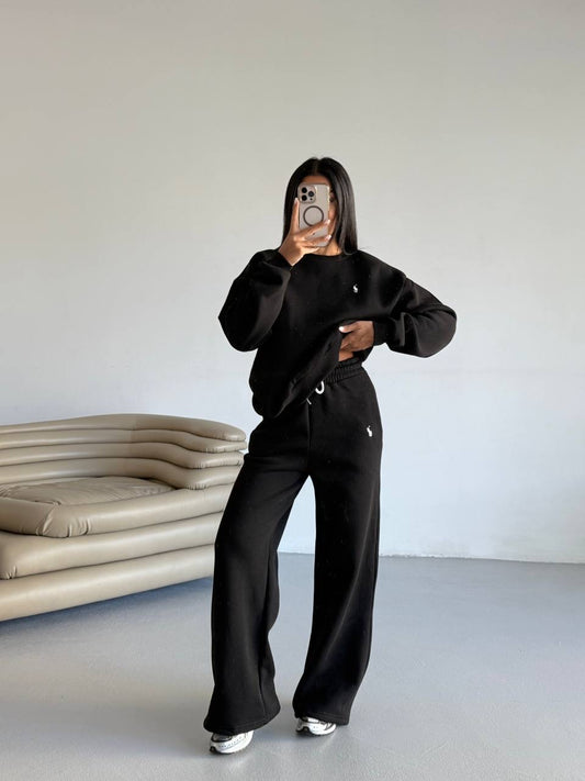 طقم بولو اسود - KP1382