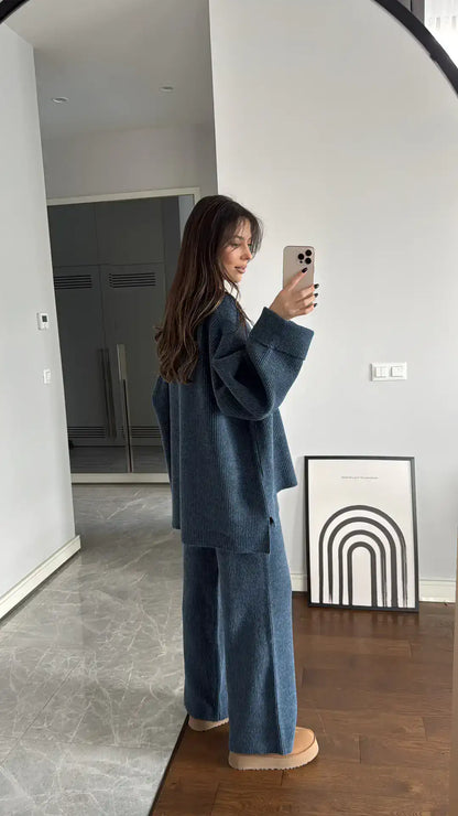 طقم يومي ازرق غامق - KP1393