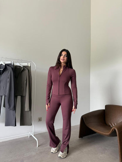 طقم لايكرا خمري OYSHO - KP1456