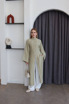 بلوزة طويلة اخضر - KP4553