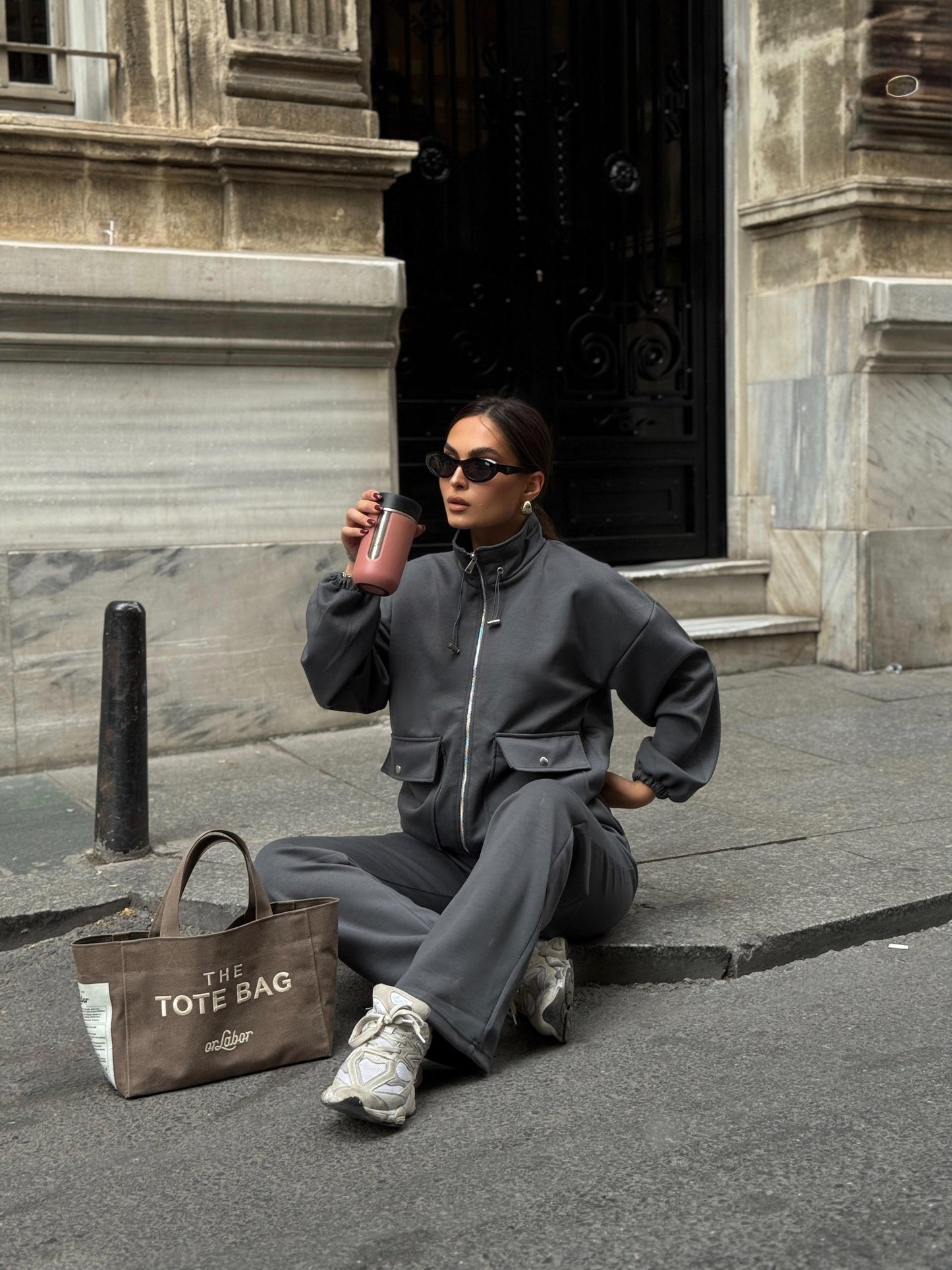 طقم تريننج رمادي - KP1434