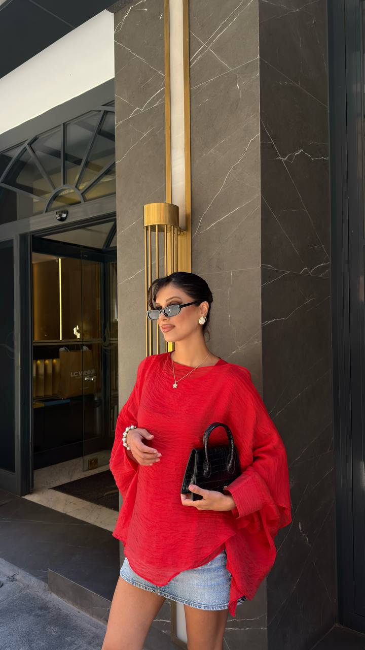 بلوزة فلو احمر - KP4575