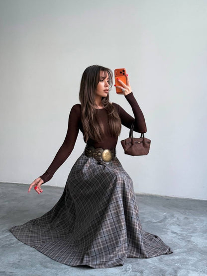 تنورة كاروهات ملونة - KP6021