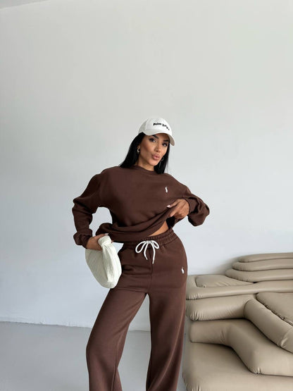 طقم بولو بني - KP1382