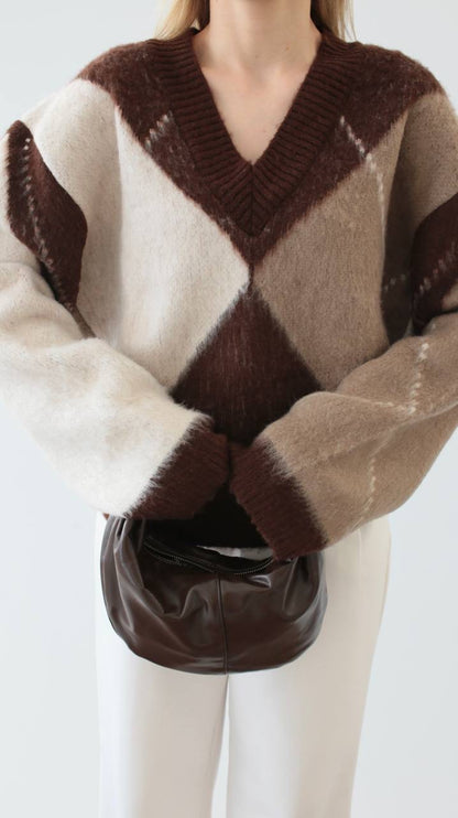 بلوزة بيج وبني - KP4369