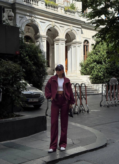 طقم تريننج خمري - KP1390