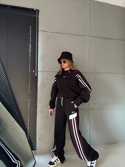 طقم اسود وعنابي Alo - KP1462