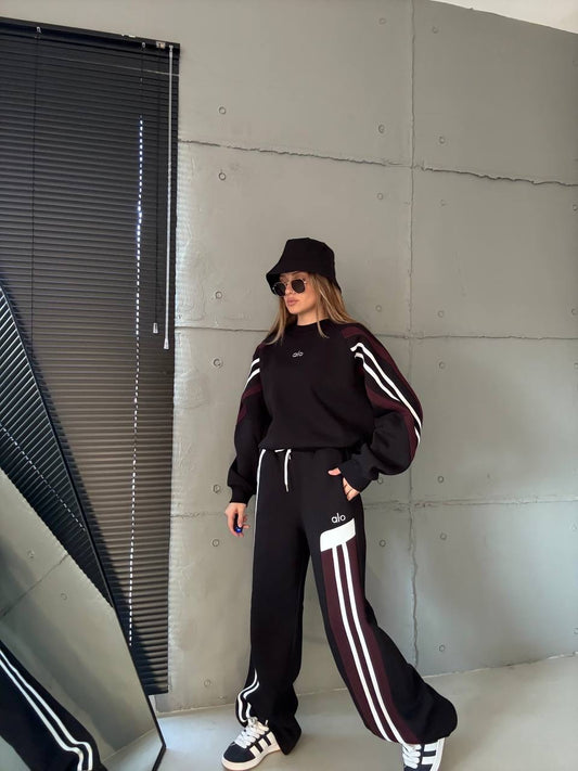 طقم اسود وعنابي Alo - KP1462