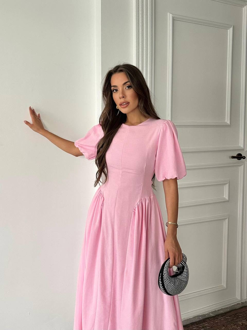 فستان ربط زهري - KP2155